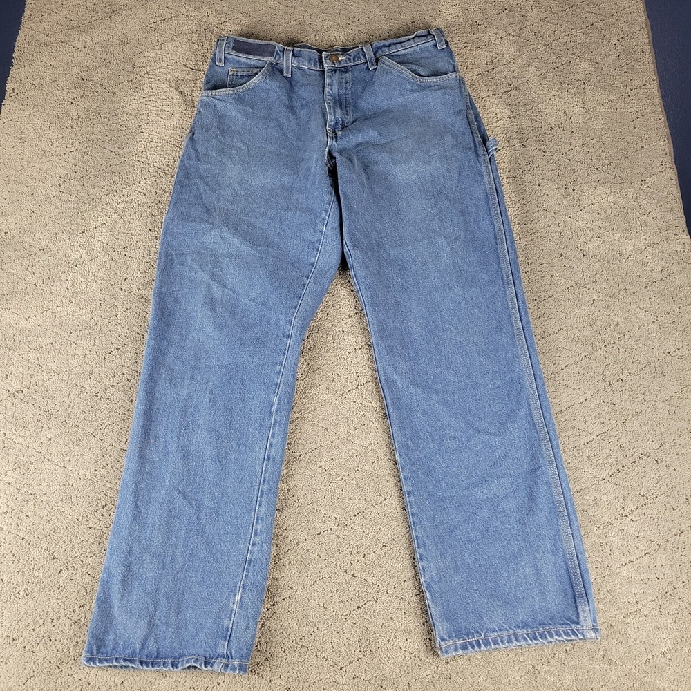 Dickies Carpenter Jeans Mens 34x32 Blue Straight Leg Utility Workwear Streetwear